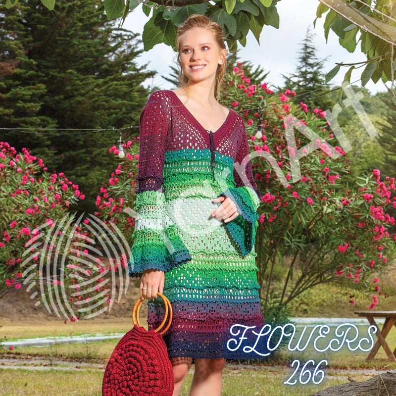 YarnArt Yarn Art YarnArt Flowers Yarn 55% Cotton 45% Acrylic 250gr 1094yds Multicolor Cotton Yarn Rainbow Crochet Yarn Spring Summer - 1 Fine Sport Skein (266) - Image 5